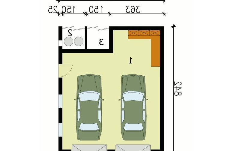 Projekt garażu G109 - przyziemie