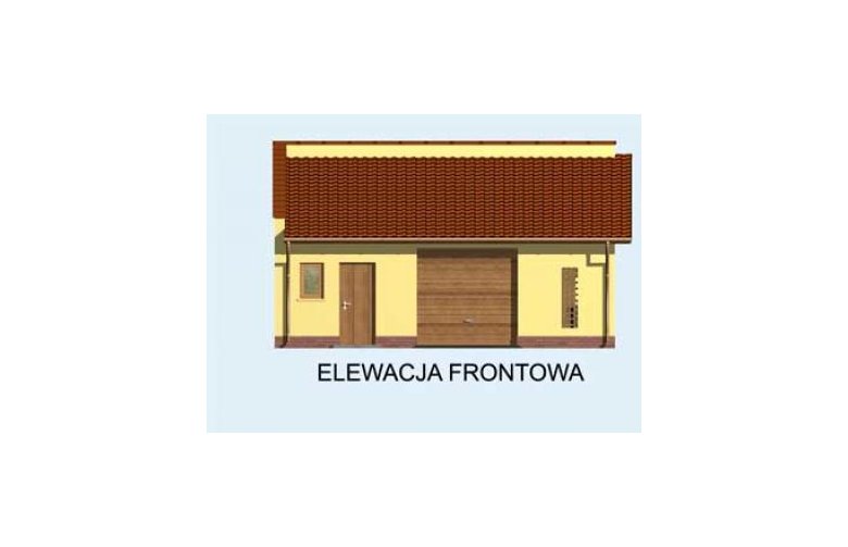 Projekt garażu G107 - elewacja 1