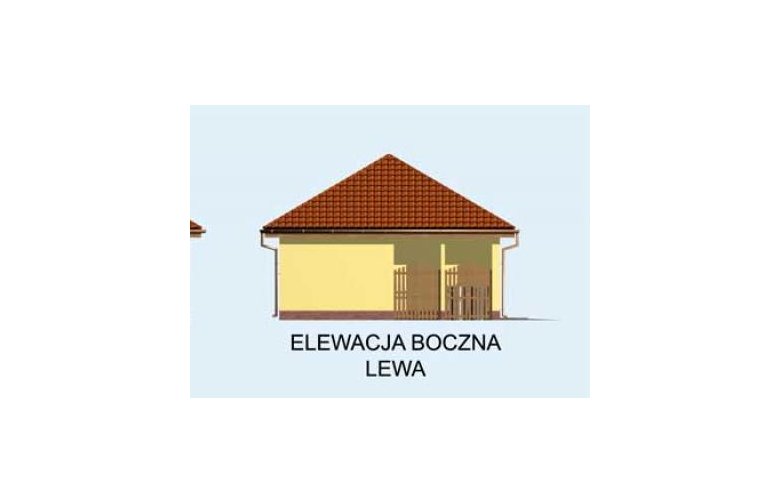 Projekt garażu G105 garaż dwustanowiskowy z pomieszczeniem gospodarczym - elewacja 2