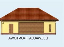 Elewacja projektu G105 garaż dwustanowiskowy z pomieszczeniem gospodarczym - 1 - wersja lustrzana