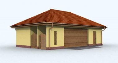 Projekt domu G105 garaż dwustanowiskowy z pomieszczeniem gospodarczym