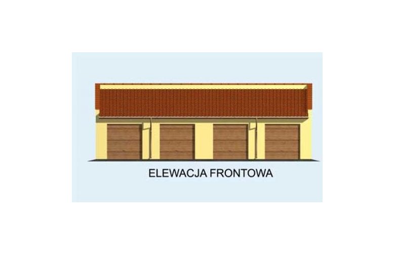 Projekt garażu G94 garaż czterostanowiskowy - elewacja 1