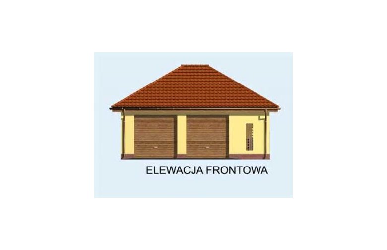 Projekt garażu G98 garaż dwustanowiskowy - elewacja 1