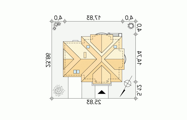 Projekt domu wielorodzinnego Bachus 2 - Usytuowanie - wersja lustrzana