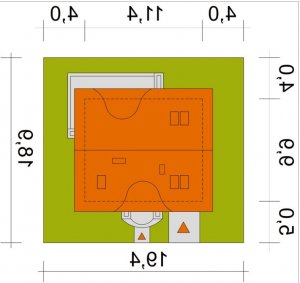 Usytuowanie budynku Cypisek w wersji lustrzanej