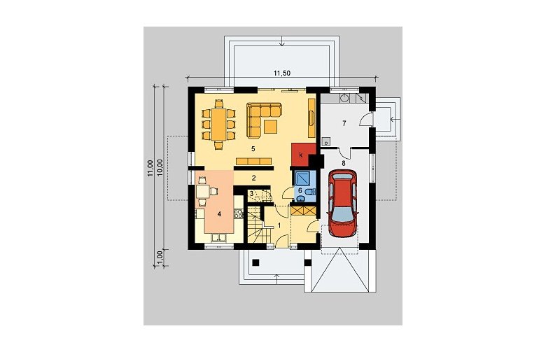 Projekt domu wolnostojącego LK&589 - parter