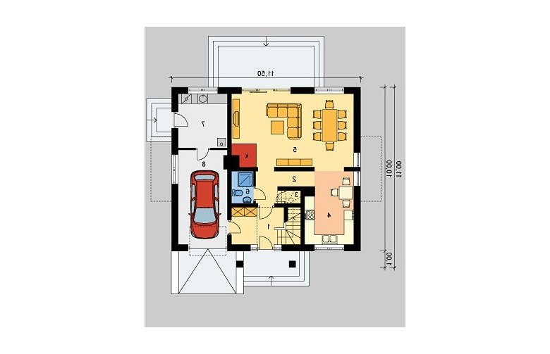 Projekt domu wolnostojącego LK&589 - parter