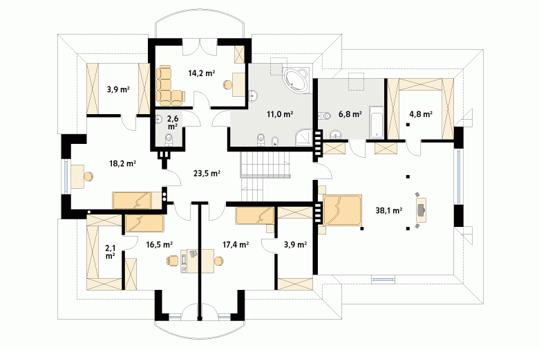 Projekt domu wielorodzinnego Bachus 5 - 