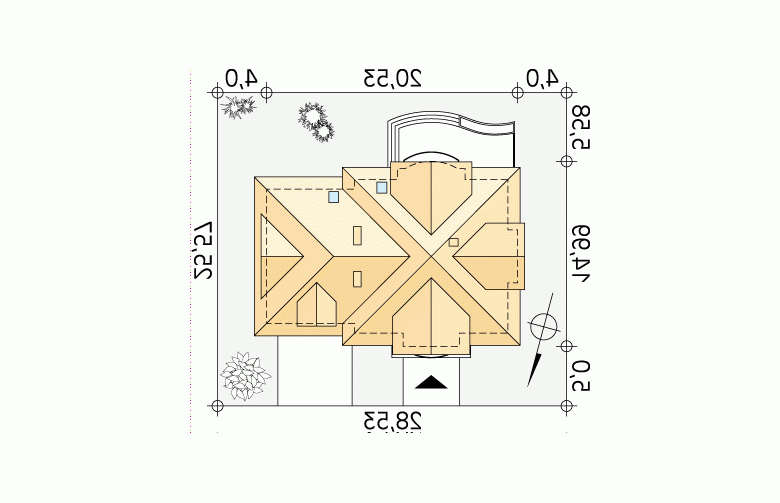 Projekt domu wielorodzinnego Bachus 5 - Usytuowanie - wersja lustrzana