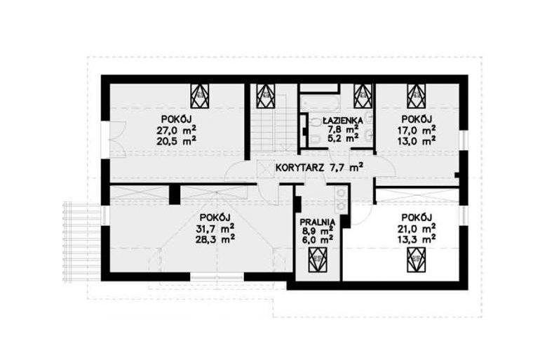 Projekt domu wolnostojącego TK25 - rzut poddasza