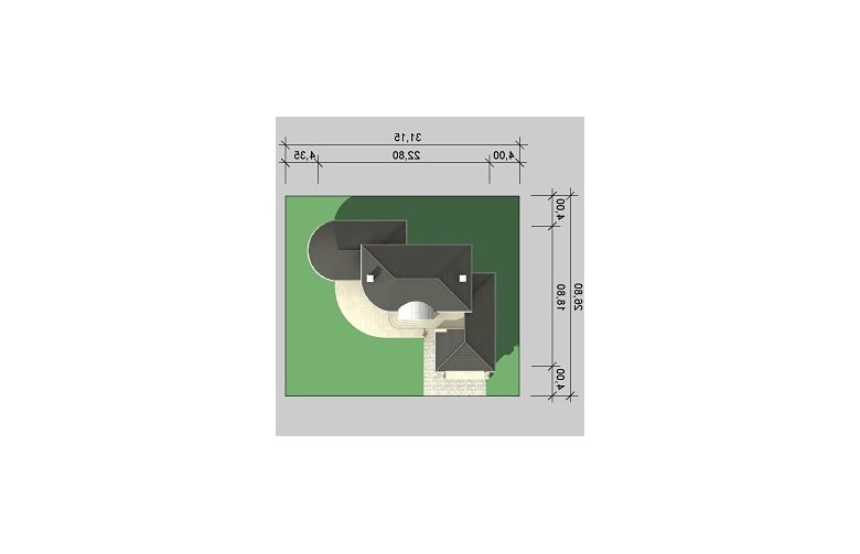 Projekt domu szkieletowego LK&608 - Usytuowanie - wersja lustrzana
