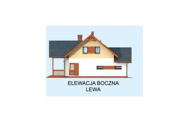 Projekt domu z poddaszem FARGO - elewacja 2