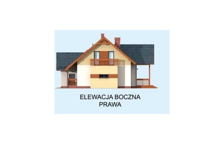 Projekt domu z poddaszem FARGO - elewacja 4