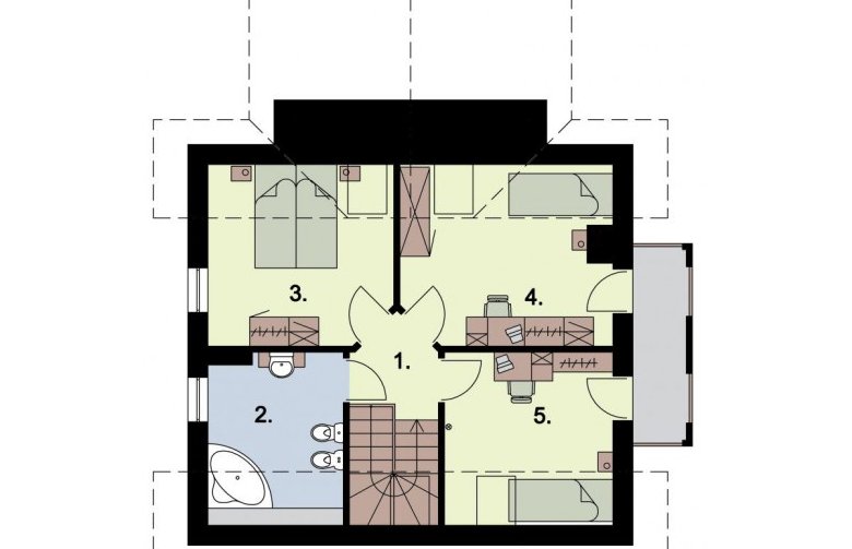 Projekt domu z poddaszem FARGO - rzut poddasza