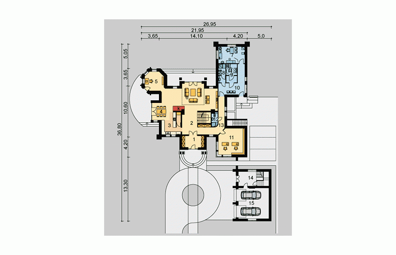 Projekt domu wolnostojącego LK&24 - parter