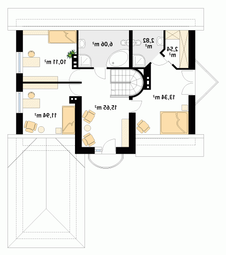 Rzut projektu Batuta 2 - wersja lustrzana