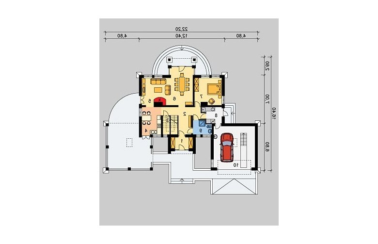 Projekt domu wolnostojącego LK&39 - parter