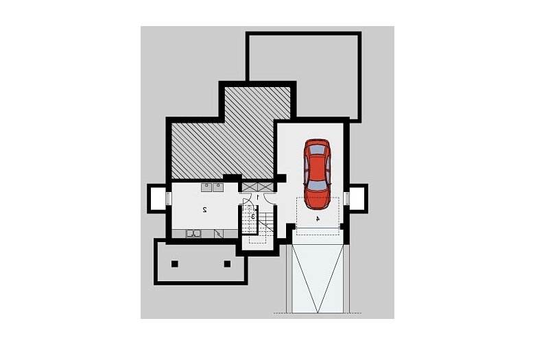 Projekt domu wolnostojącego LK&44 - piwnica