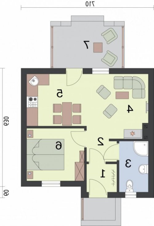 RZUT PRZYZIEMIA HONOLULU dom letniskowy - wersja lustrzana