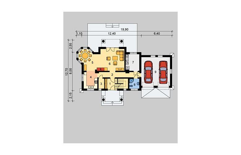 Projekt domu wolnostojącego LK&50 - parter