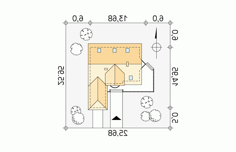 Projekt domu z bala Batuta 2 dr-S - Usytuowanie - wersja lustrzana