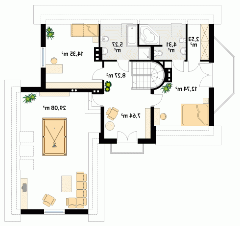 Rzut projektu Batuta 3 - wersja lustrzana