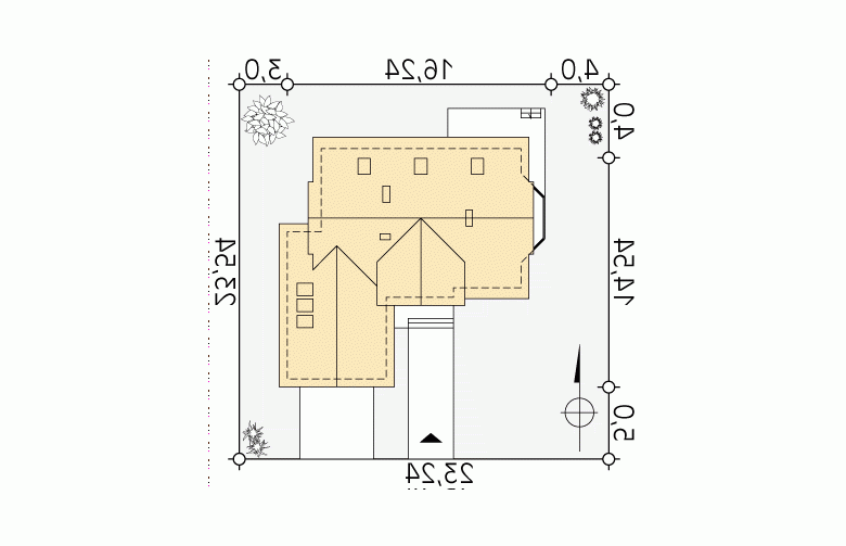 Projekt domu wielorodzinnego Batuta 3 - Usytuowanie - wersja lustrzana