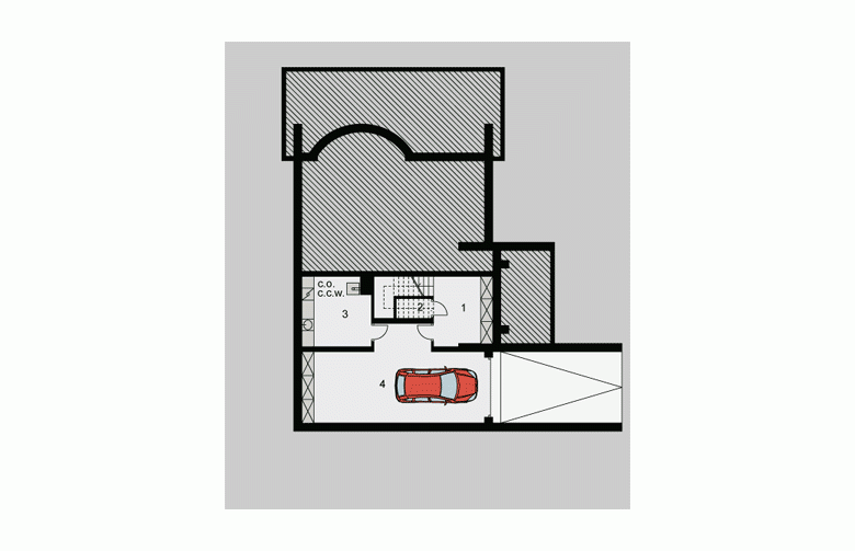 Projekt domu wolnostojącego LK&64 - piwnica