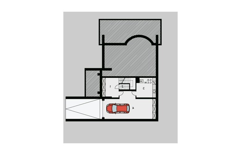 Projekt domu wolnostojącego LK&64 - piwnica