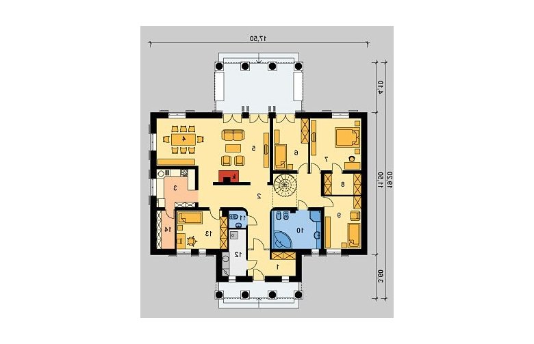 Projekt domu piętrowego LK&347 - parter