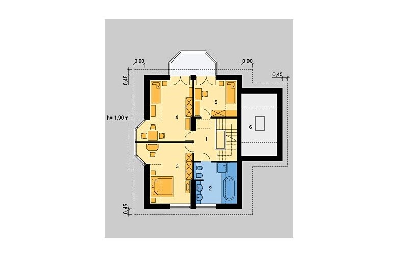 Projekt domu wolnostojącego LK&70 - poddasze