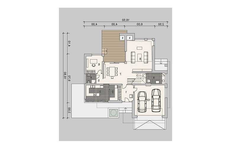 Projekt domu z poddaszem LK&984 - parter