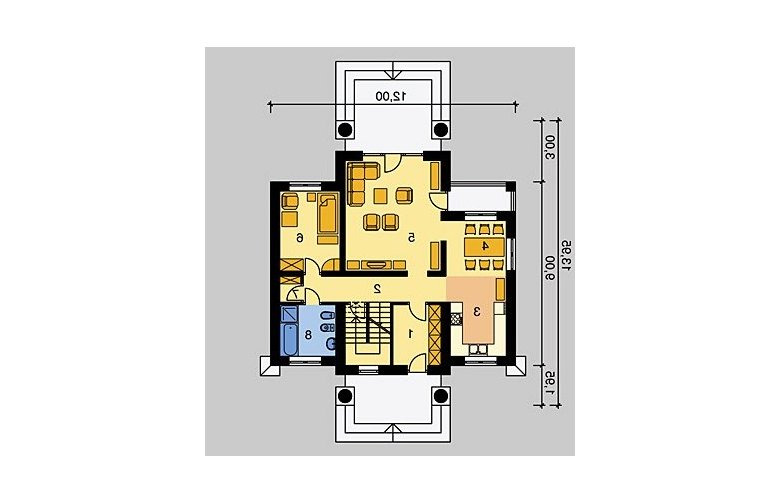 Projekt domu piętrowego LK&73 - parter