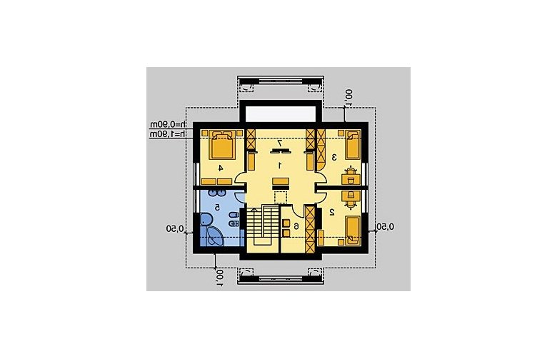 Projekt domu piętrowego LK&73 - poddasze