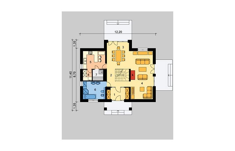 Projekt domu wolnostojącego LK&77 - parter