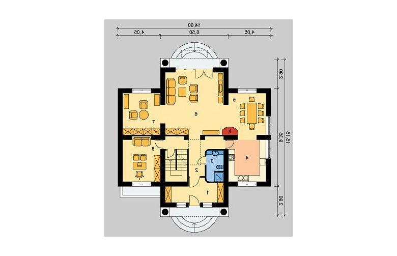 Projekt domu piętrowego LK&85 - parter