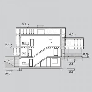 Przekrój projektu LK&909 w wersji lustrzanej