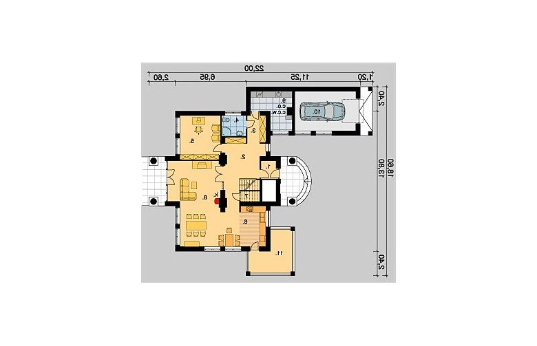 Projekt domu piętrowego LK&87 - parter