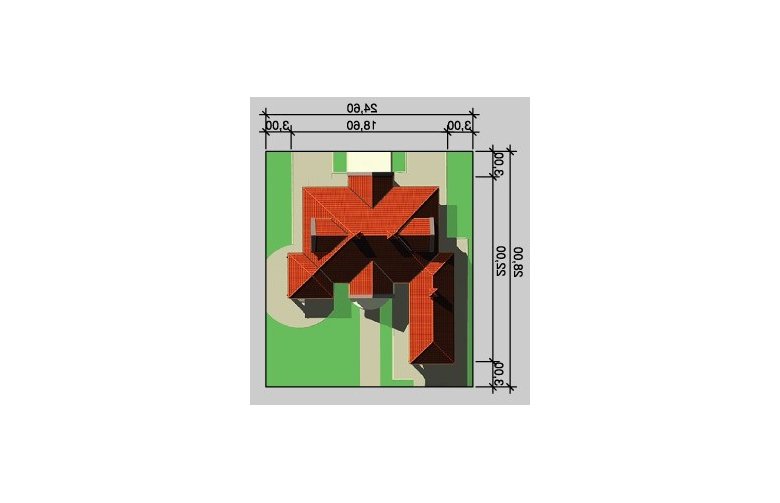 Projekt domu piętrowego LK&87 - Usytuowanie - wersja lustrzana
