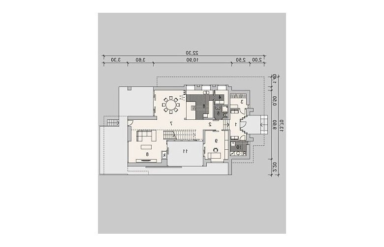 Projekt domu szkieletowego LK&999 - parter