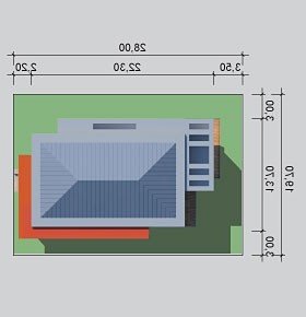 Usytuowanie budynku LK&999 w wersji lustrzanej