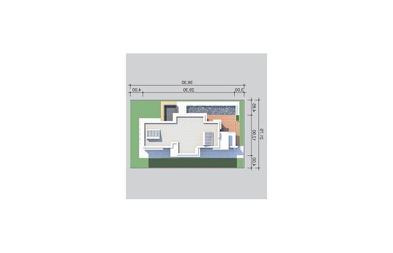 Projekt domu z poddaszem LK&975 - Usytuowanie - wersja lustrzana