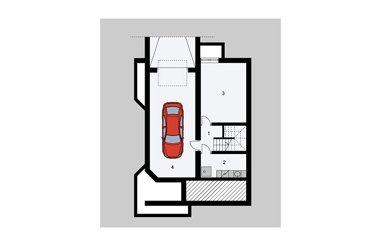 Projekt domu wolnostojącego LK&102 - piwnica