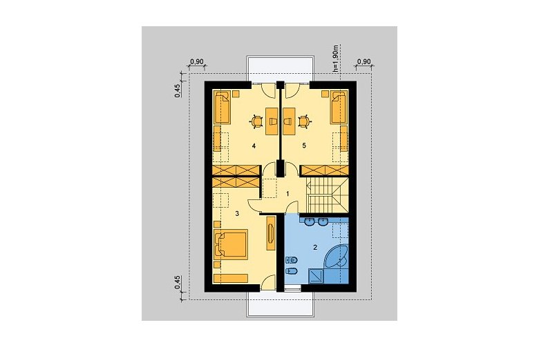 Projekt domu wolnostojącego LK&102 - poddasze