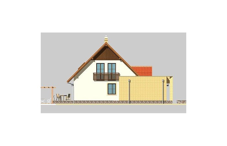 Projekt domu wolnostojącego LK&114 - elewacja 2