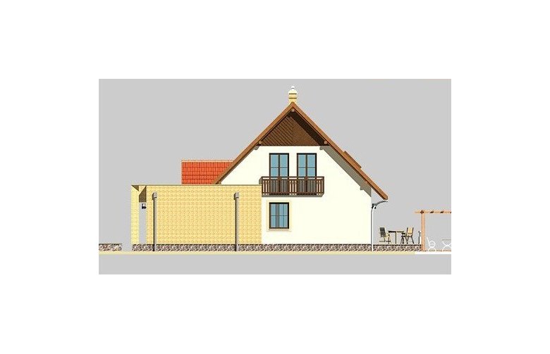 Projekt domu wolnostojącego LK&114 - elewacja 2