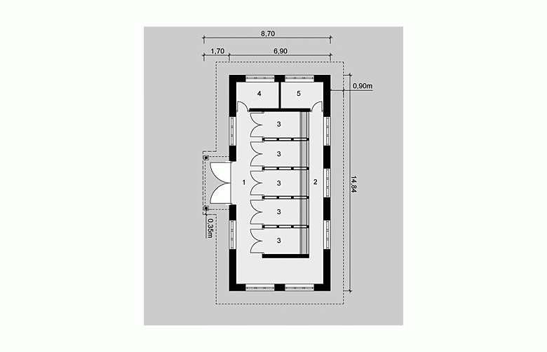 Projekt budynku gospodarczego LK&118 - parter