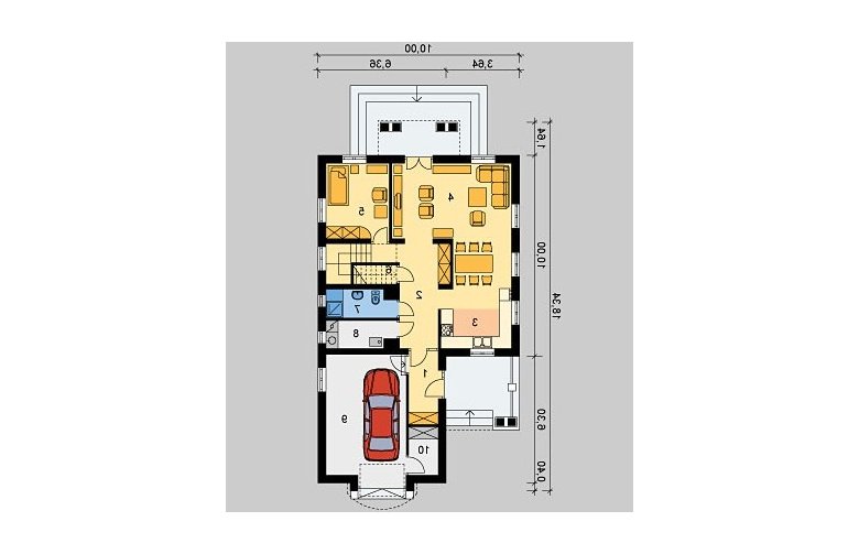 Projekt domu wolnostojącego LK&123 - parter