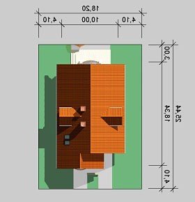 Usytuowanie budynku LK&123 w wersji lustrzanej