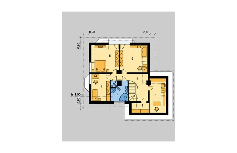 Projekt domu wolnostojącego LK&124 - poddasze